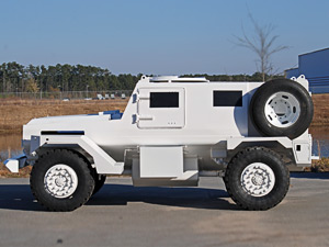 Armoured blast and ballistic protected vehicle - ready for blast testing